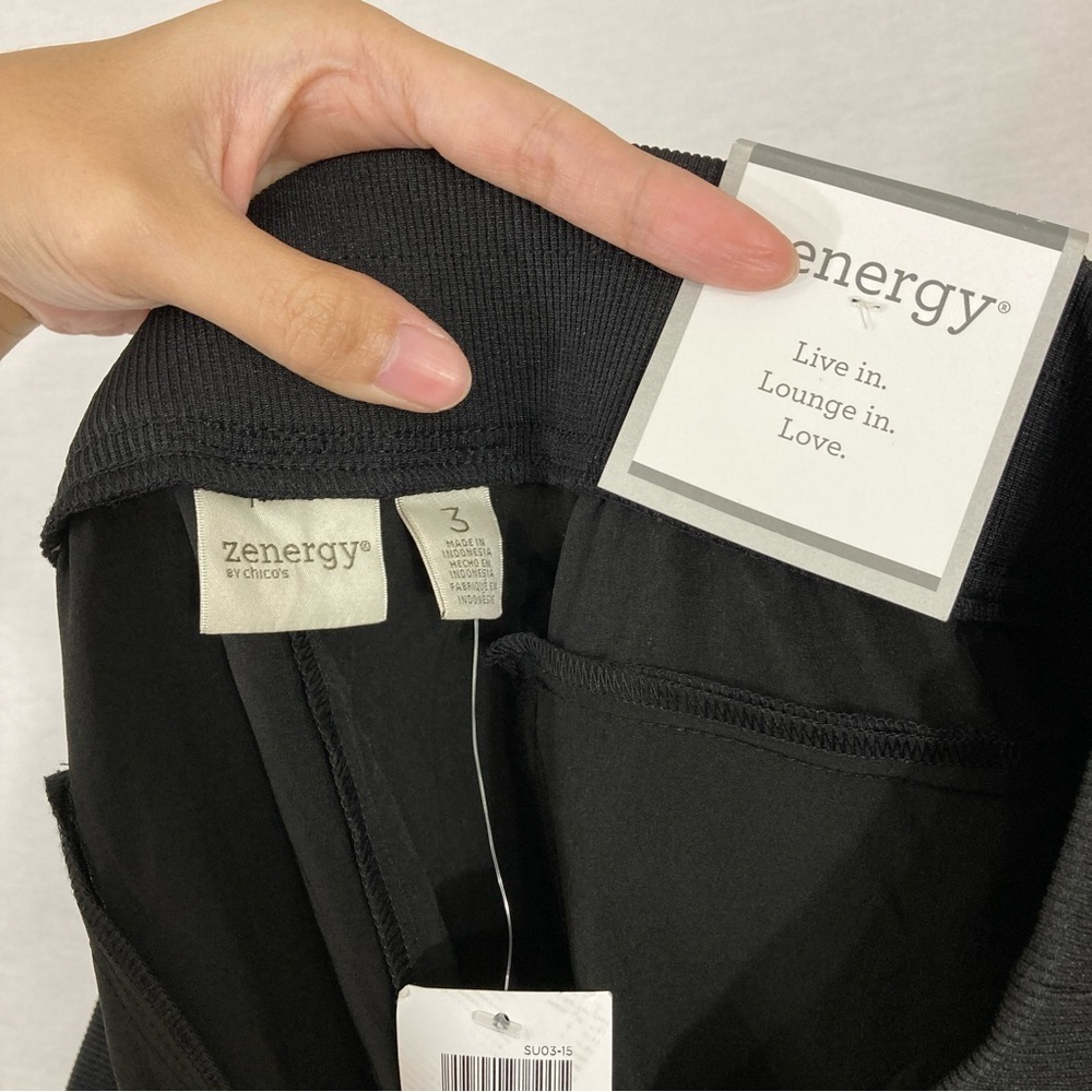 NEW Chico's Black Soft Lightweight Ankle Pull-on Pants XL